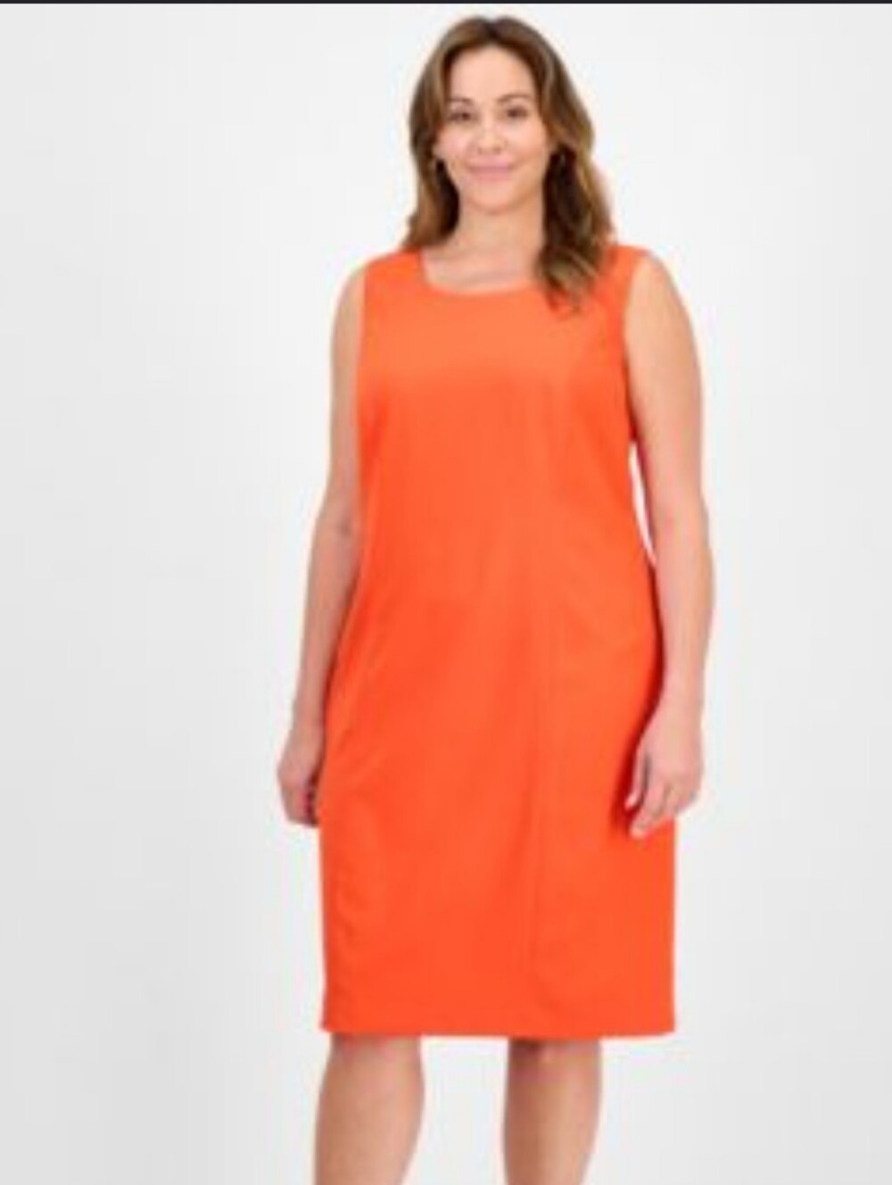 Kasper NWT Orange Valencia Sheath Dress Size 16 $89 Sleeveless Career Workwear